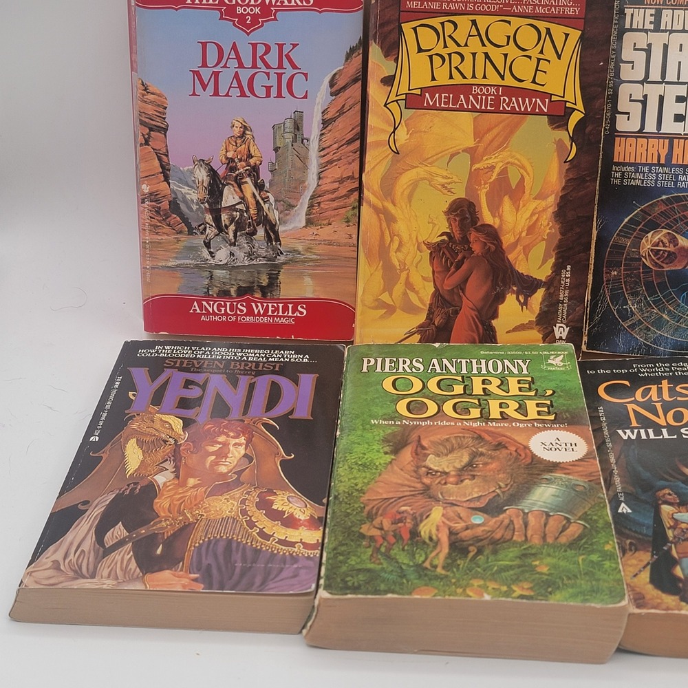 Various Sci-Fi Fantasy 7 Book Lot Paperback 80s 90s Anthony Norton Harrison Good - Picture 2 of 11